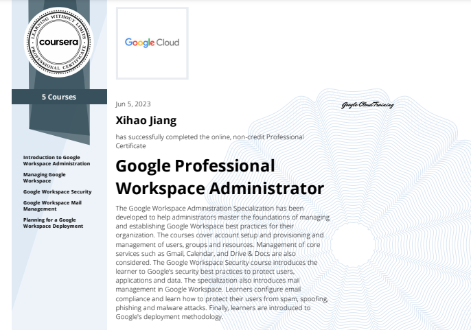 Google Professional Workspace Administrator